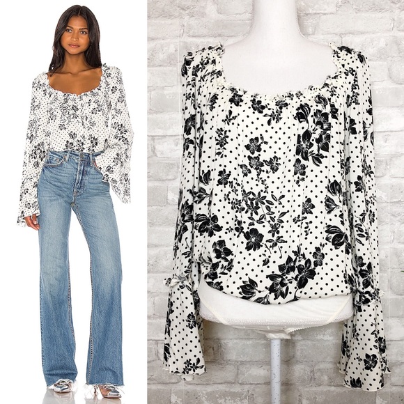Free People Tops - FREE PEOPLE | Bohemian One On One Long-sleeve Date Bodysuit Small